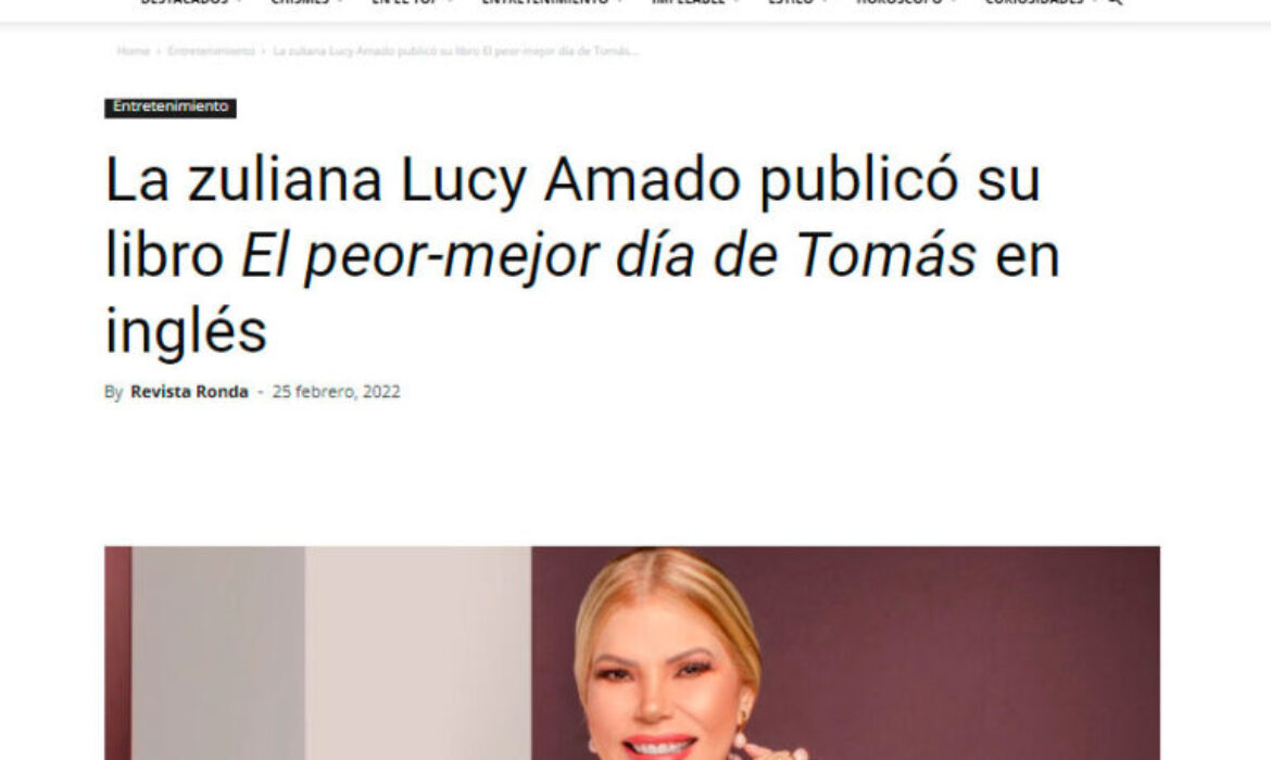 La zuliana Lucy Amado publicó su libro El peor-mejor día de Tomás en inglés