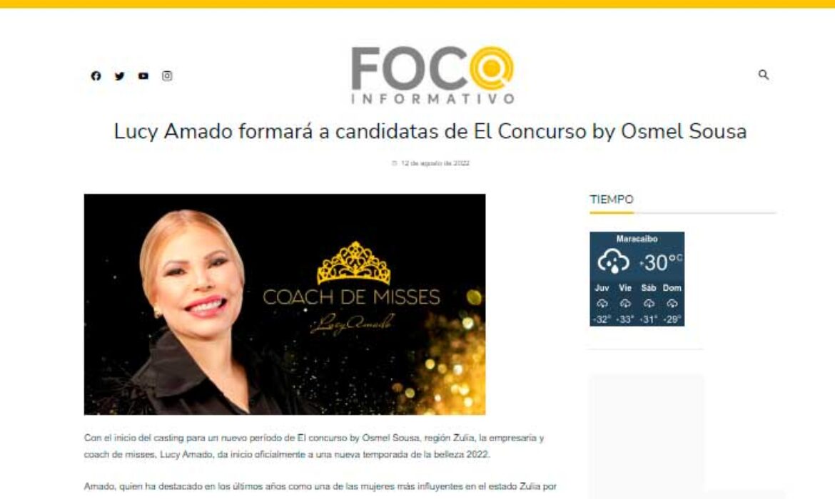 Lucy Amado formará a candidatas de El Concurso by Osmel Sousa
