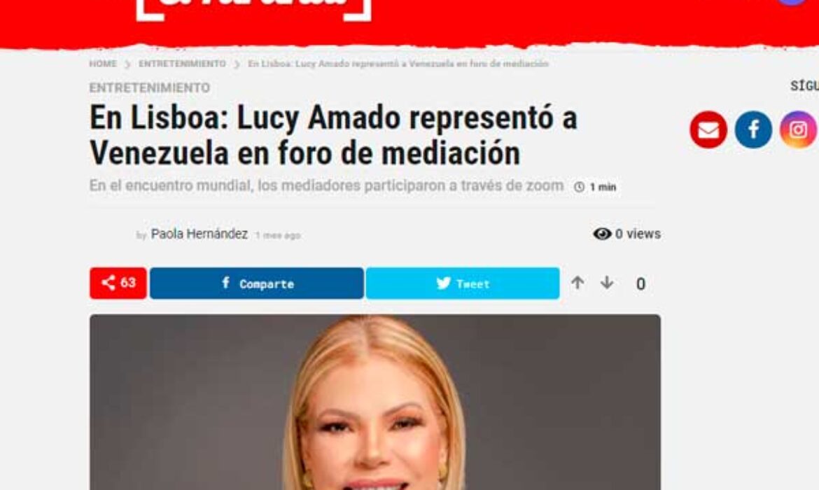 En Lisboa: Lucy Amado representó a Venezuela en foro de mediación