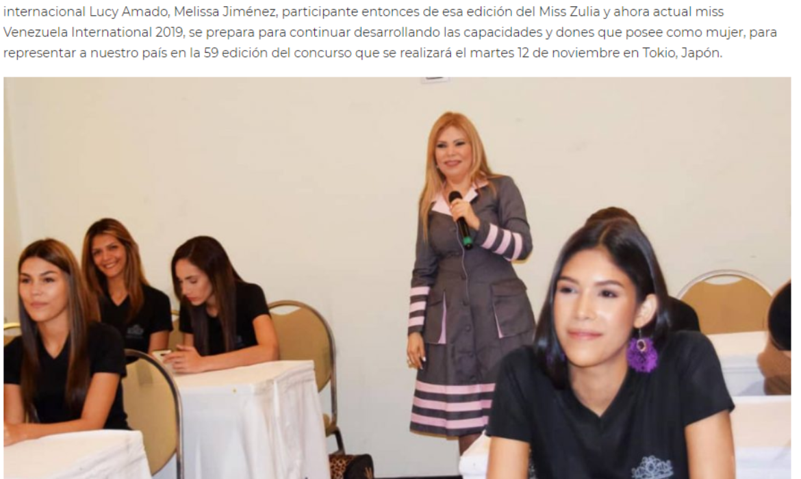 Miss Venezuela International se formó con Lucy Amado