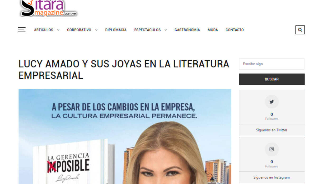 LUCY AMADO Y SUS JOYAS EN LA LITERATURA EMPRESARIAL